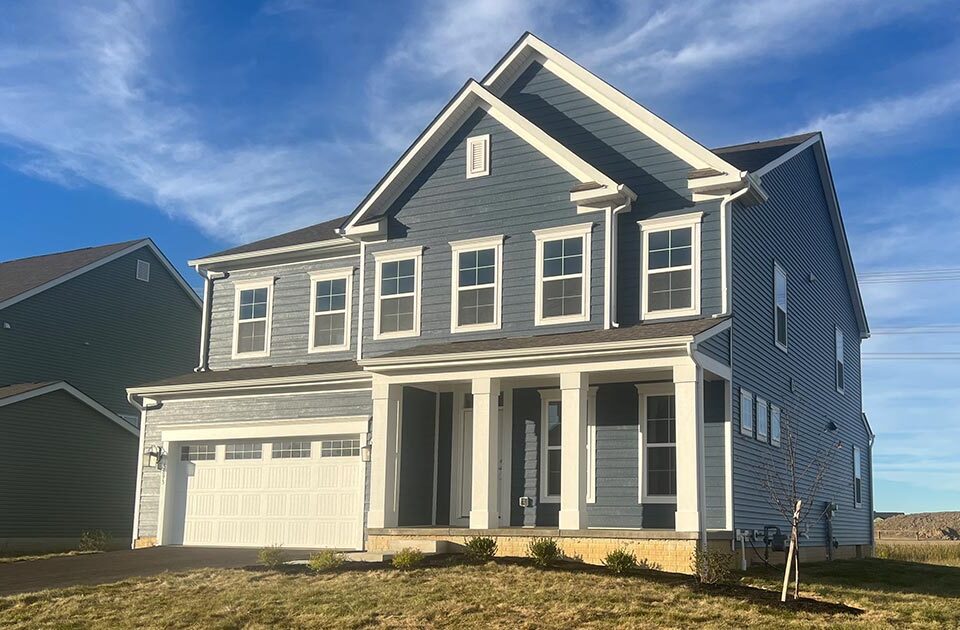Modern home exterior in Delaware Ohio representing buyer decision making in Powell Ohio and Lewis Center Ohio real estate markets
