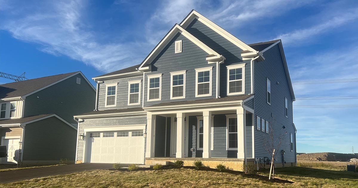 Modern home exterior in Delaware Ohio representing buyer decision making in Powell Ohio and Lewis Center Ohio real estate markets